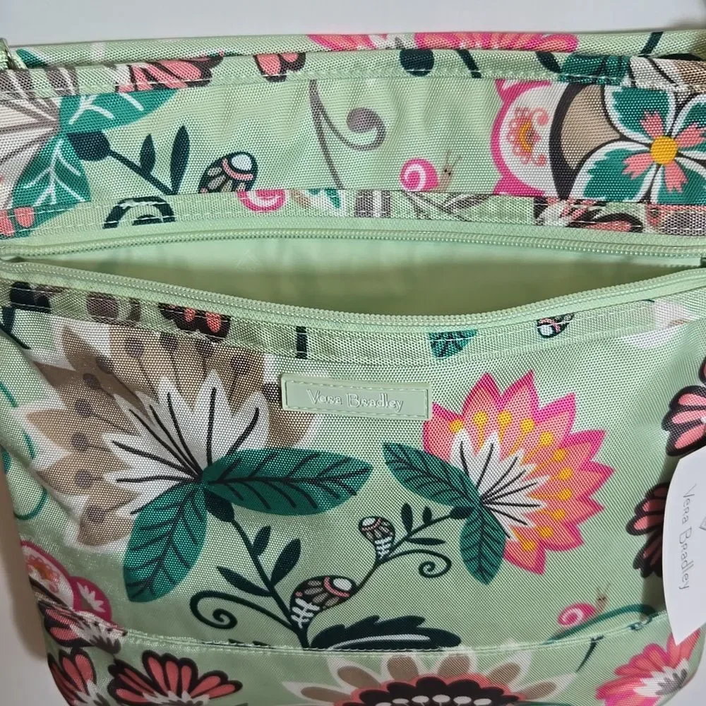 Vera Bradley Lighten Up‎ Slim Crossbody Purse Mint Flowers Floral NWT - Picture 9 of 16